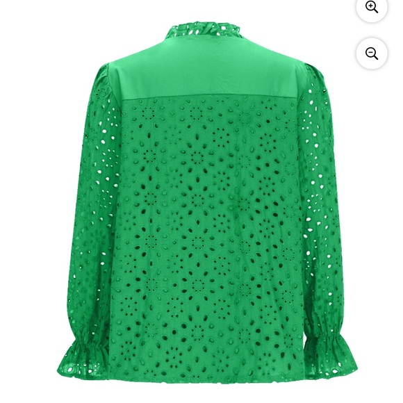 NWT-Zesica DARK Green Eyelet Top available in size L or XL - Picture 8 of 8